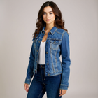 Dame Stretch Denim Jakke med Lommer