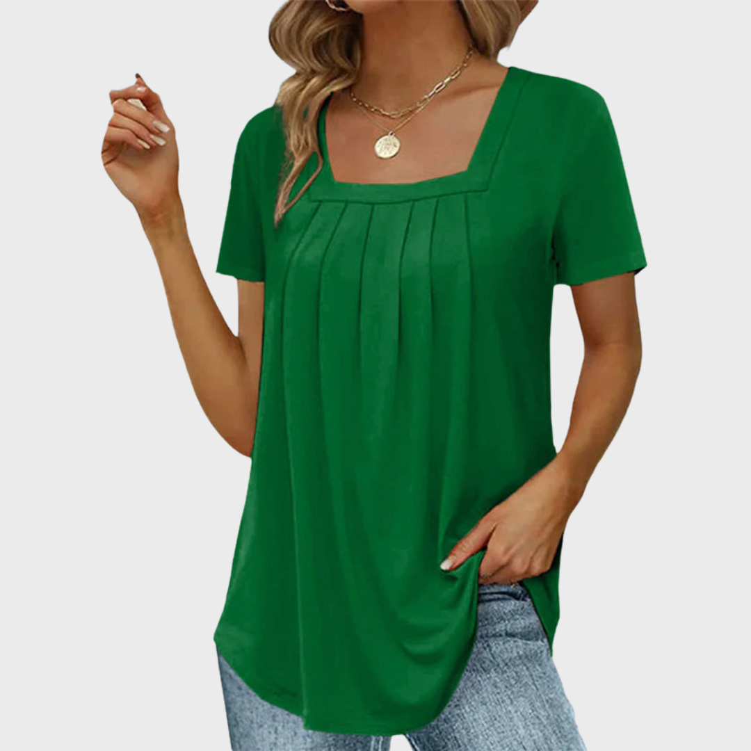 Dame Sommerbluse i let stof med åndbart design