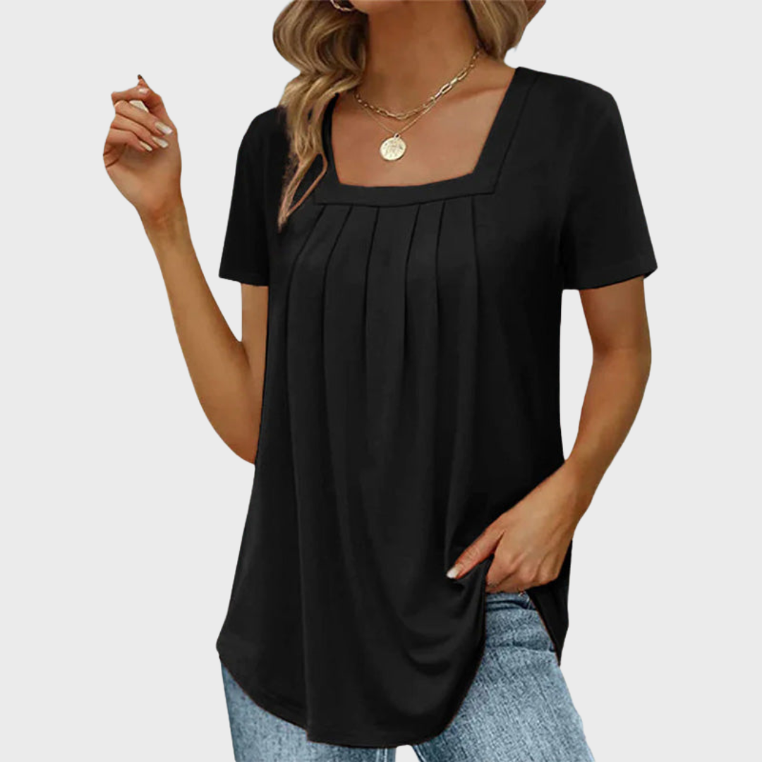 Dame Sommerbluse i let stof med åndbart design