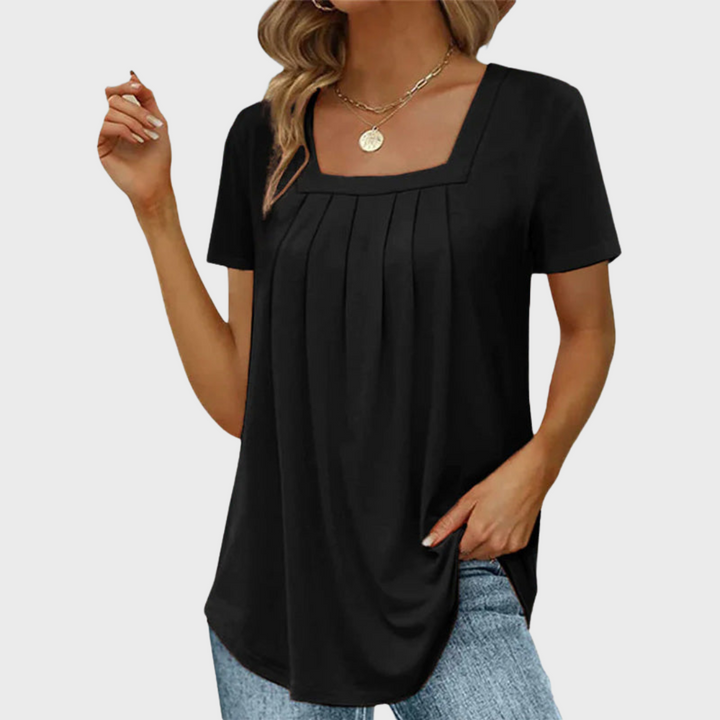 Dame Sommerbluse i let stof med åndbart design