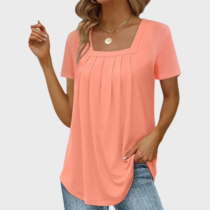 Dame Sommerbluse i let stof med åndbart design