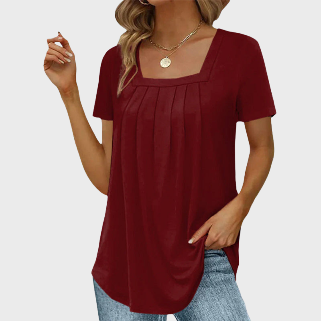 Dame Sommerbluse i let stof med åndbart design