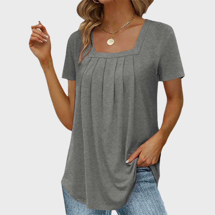 Dame Sommerbluse i let stof med åndbart design