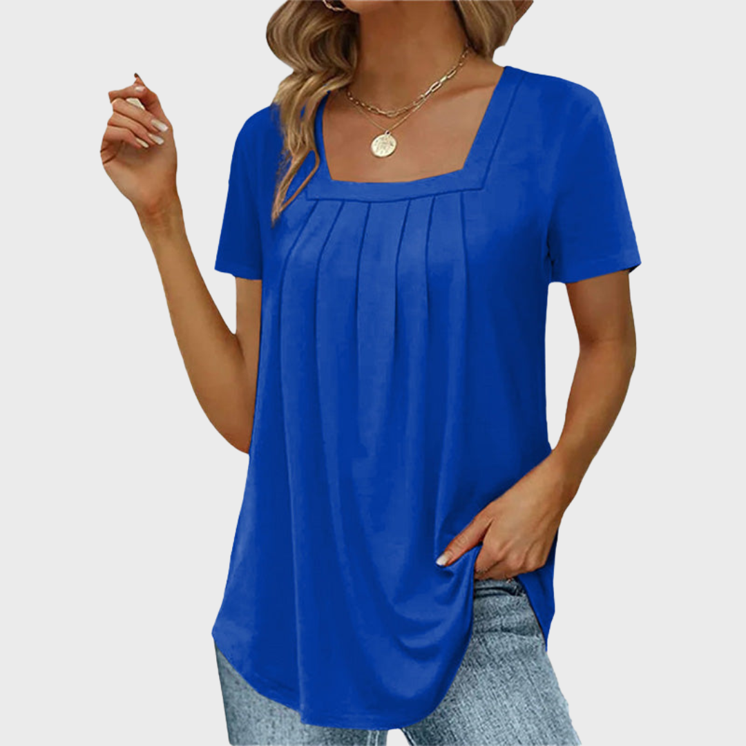 Dame Sommerbluse i let stof med åndbart design