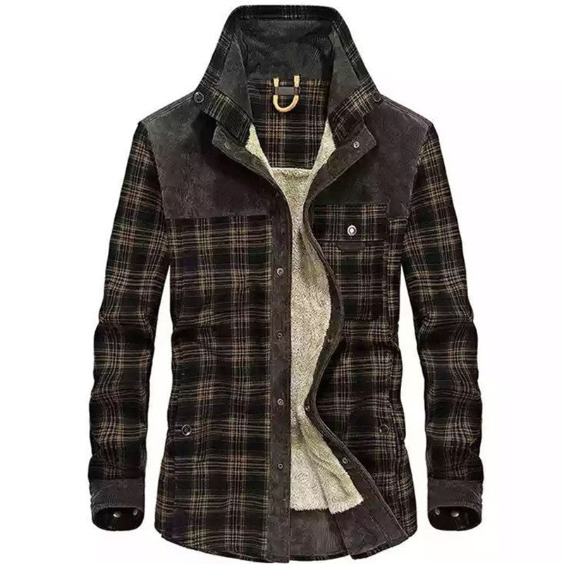 Koszula overshirt w kratę dla mężczyzn z guzikami i kieszeniami