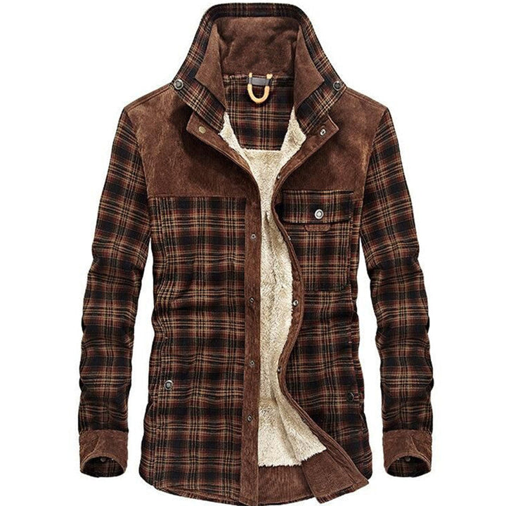 Koszula overshirt w kratę dla mężczyzn z guzikami i kieszeniami