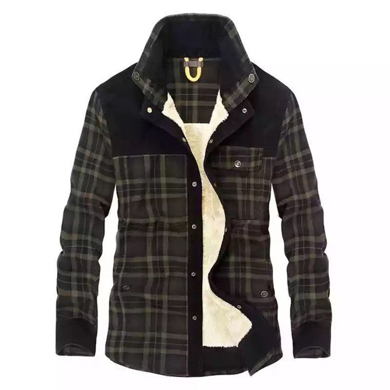 Koszula overshirt w kratę dla mężczyzn z guzikami i kieszeniami