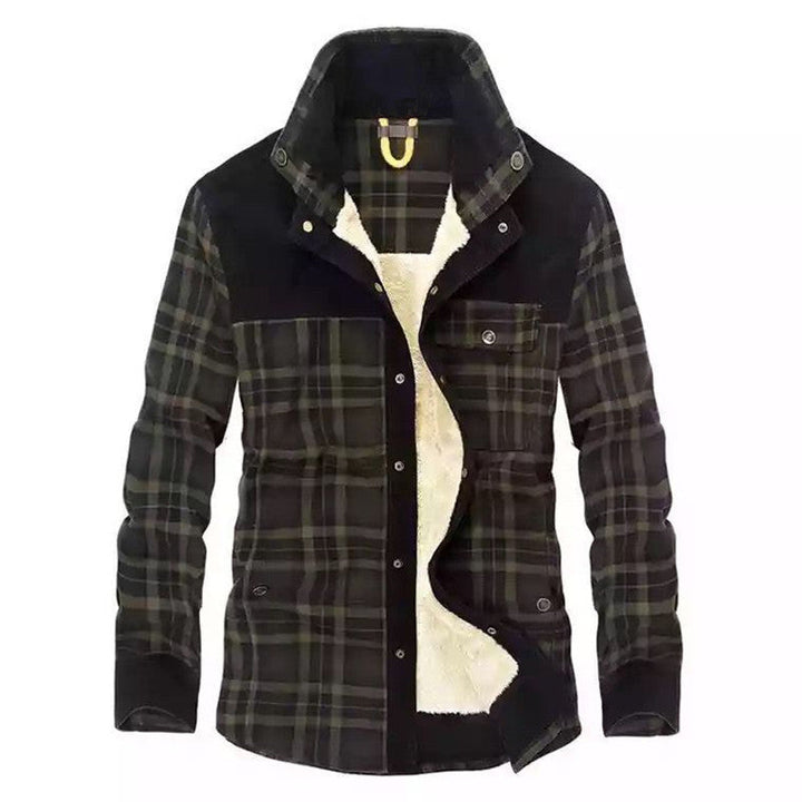 Koszula overshirt w kratę dla mężczyzn z guzikami i kieszeniami