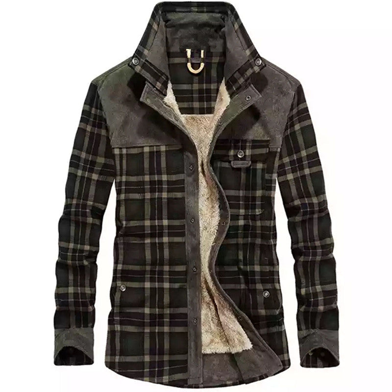 Koszula overshirt w kratę dla mężczyzn z guzikami i kieszeniami