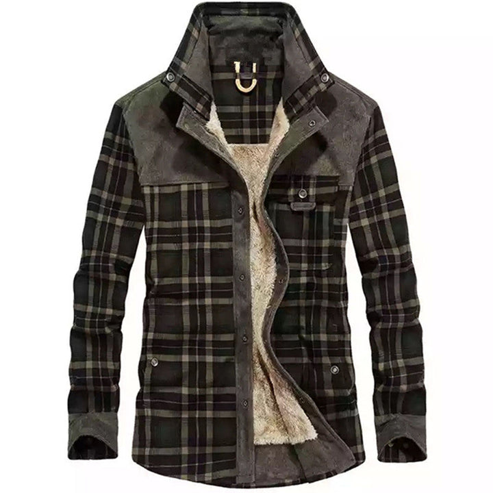 Koszula overshirt w kratę dla mężczyzn z guzikami i kieszeniami