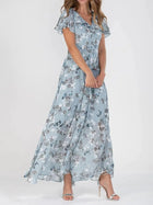 Elegancka Kwiatowa Sukienka Chiffon - Camille
