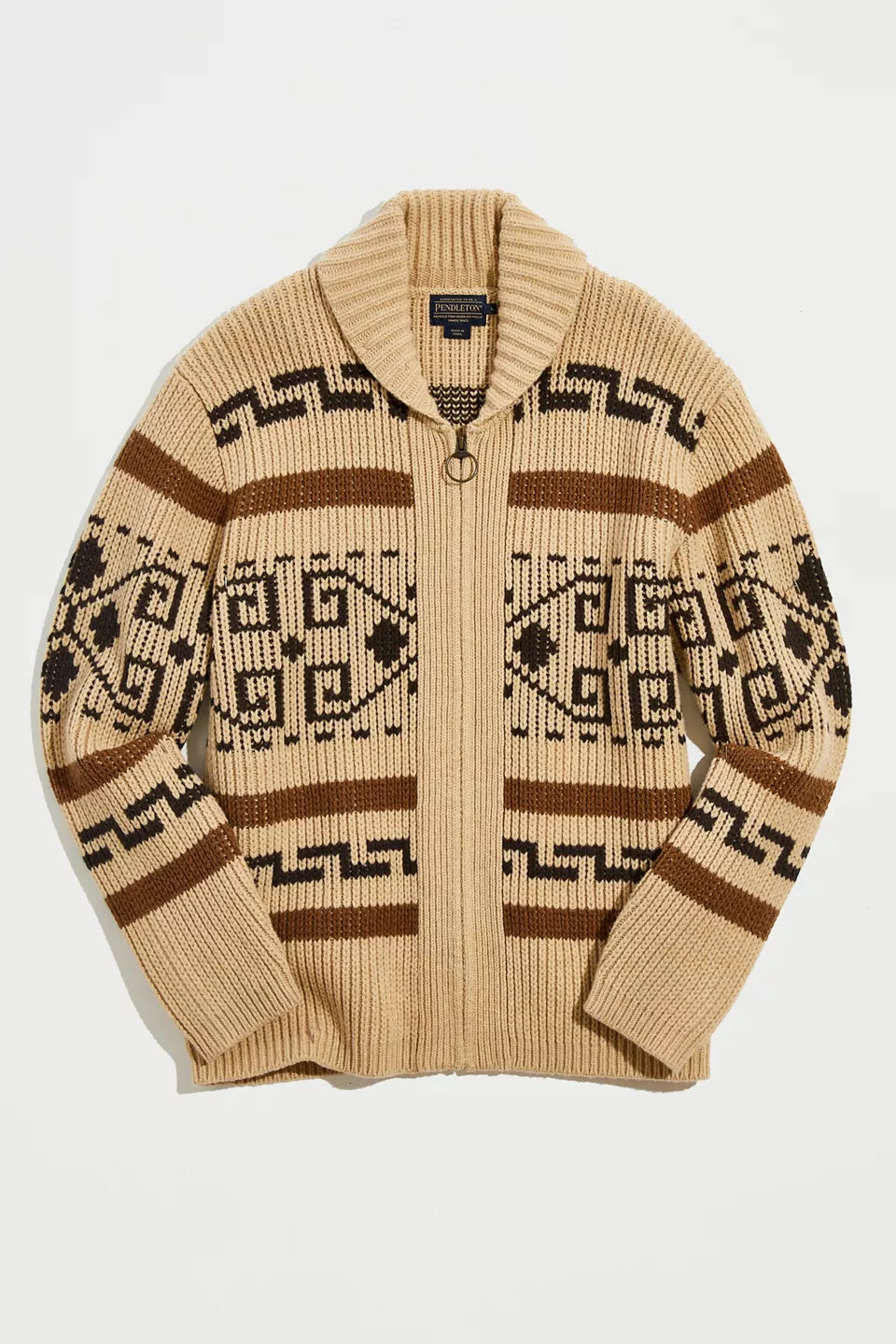 Męski kardigan vintage z żakardowej dzianiny na zamek – ponadczasowy design i nowoczesny komfort