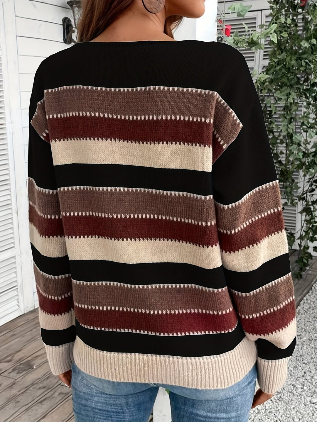 Delphine | Sweter w paski dla kobiet z okrągłym dekoltem