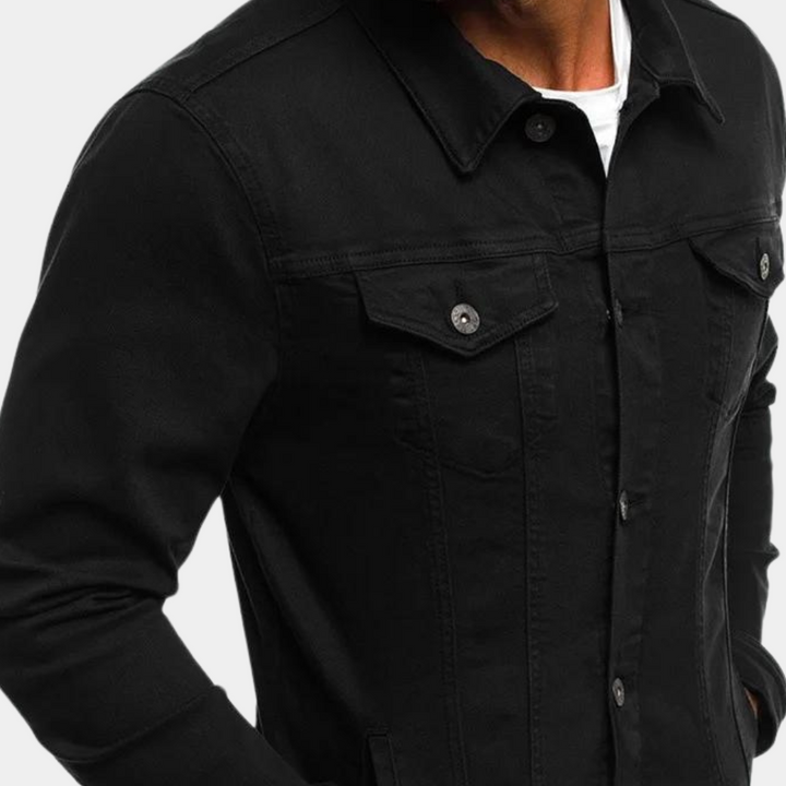 Boss Casual Denim Jakke til Mænd - Tidøst Stil Møder Hverdags Komfort