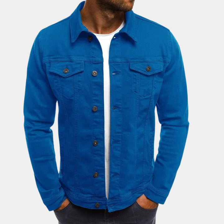 Boss Casual Denim Jakke til Mænd - Tidøst Stil Møder Hverdags Komfort