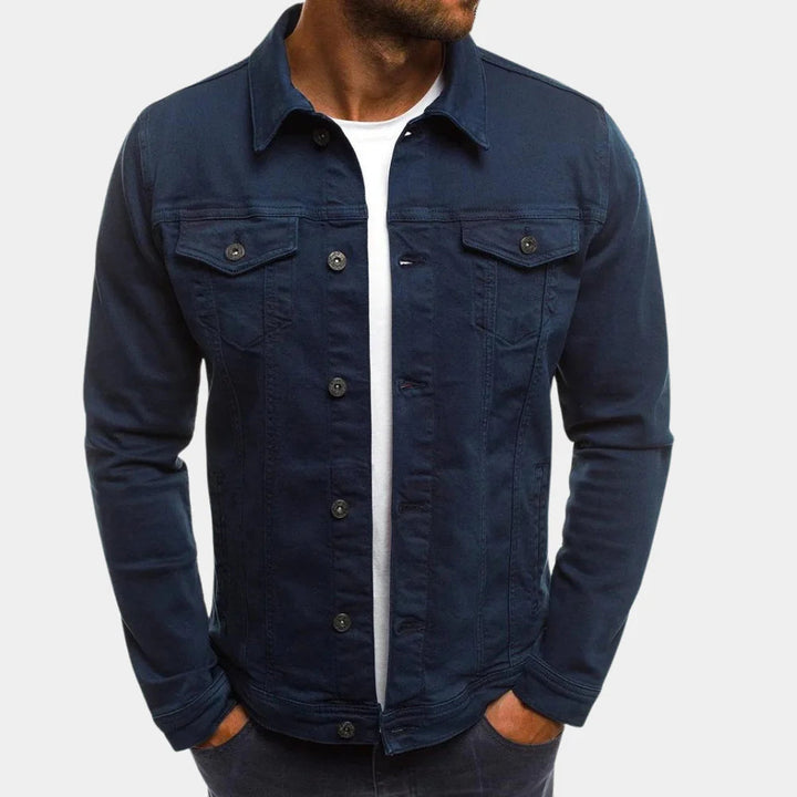 Boss Casual Denim Jakke til Mænd - Tidøst Stil Møder Hverdags Komfort
