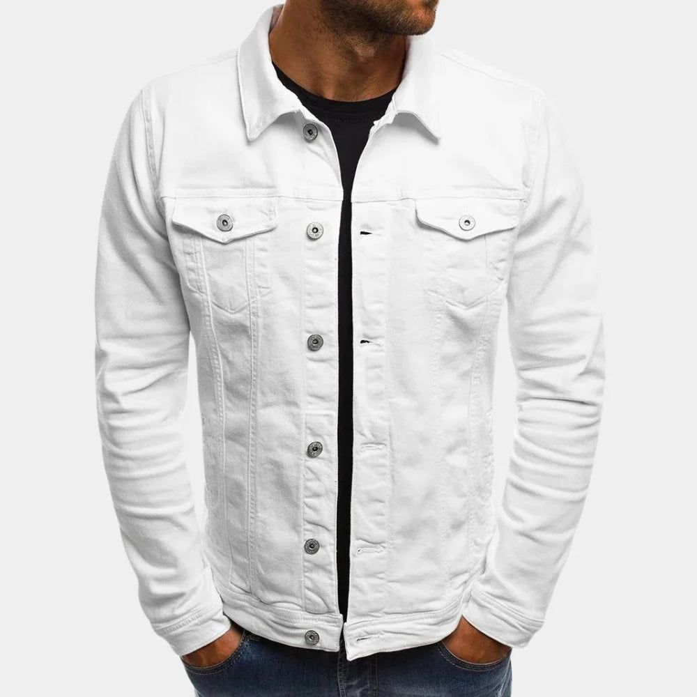 Boss Casual Denim Jakke til Mænd - Tidøst Stil Møder Hverdags Komfort