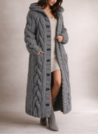 Karin - Elegant Cozy Coat med Tummy Coverage