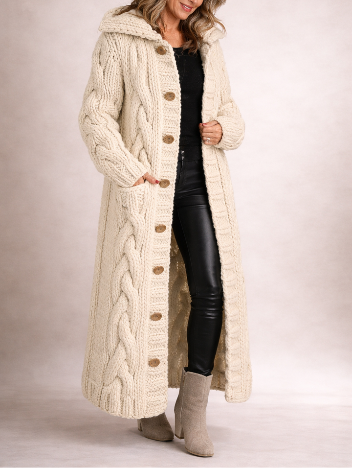 Karin - Elegant Cozy Coat med Tummy Coverage