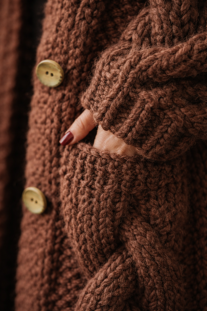 Karin - Elegant Cozy Coat med Tummy Coverage