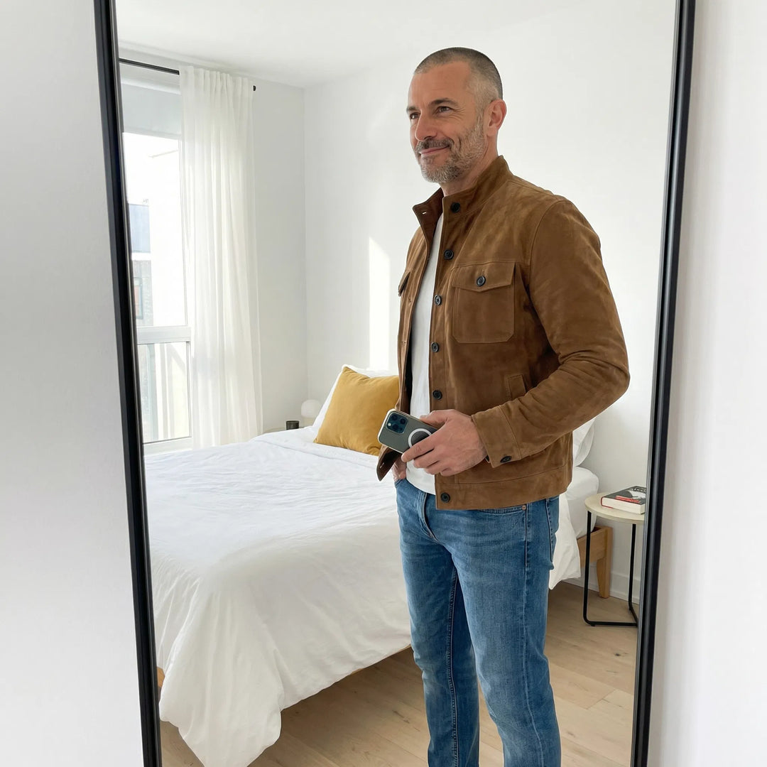 Freddie | Klassisk Pocket Suede Jakke