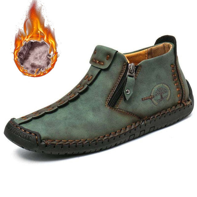 Vintage ręcznie szyte botki męskie