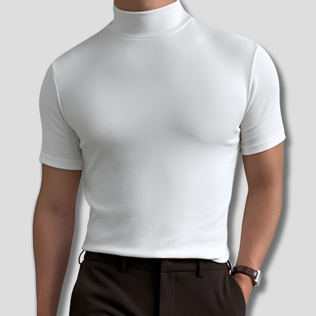 Åndbar Herre Turtleneck Skjorte