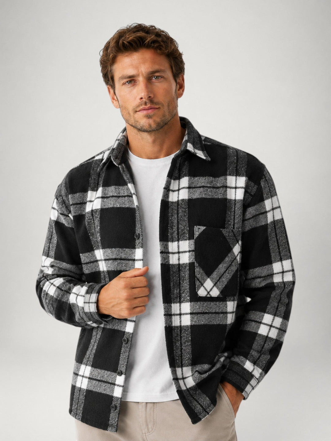 Herre Ternet Flannel Overskjorte