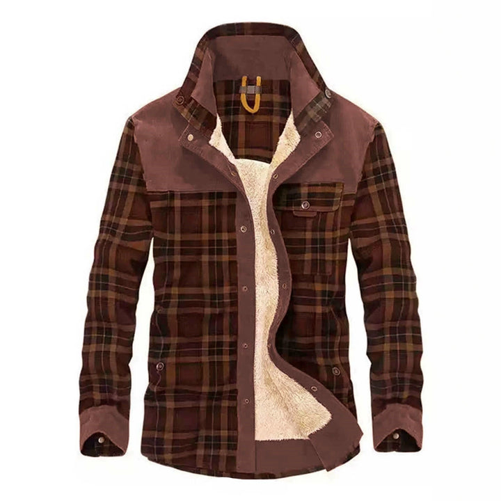 Koszula overshirt w kratę dla mężczyzn z guzikami i kieszeniami