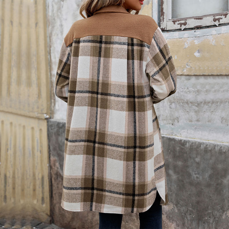 Koszula overshirt dla kobiet z kieszeniami, guzikami i długimi rękawami