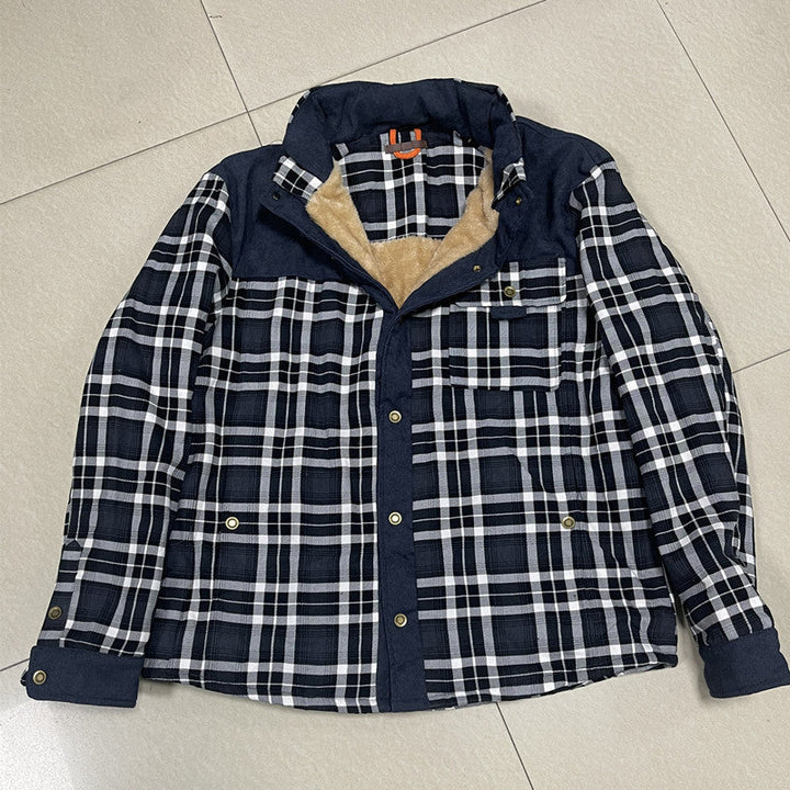 Koszula overshirt w kratę dla mężczyzn z guzikami i kieszeniami