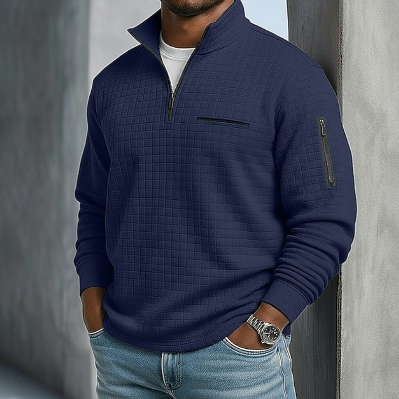 Edward | Casual Langærmet Vaffelsweater