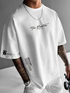 Herre Oversized Grafisk Streetwear T-Shirt