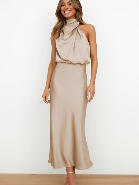 Dame Off-Shoulder Maxi Cocktailkjole – Bodycon Aftenkjole til Galafester
