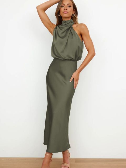 Dame Off-Shoulder Maxi Cocktailkjole – Bodycon Aftenkjole til Galafester