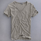Ben | Męski basicowy T-shirt slim fit z dekoltem w serek