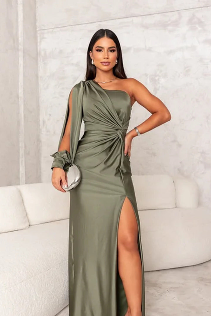 Odette - Elegant Maxi-Kjole med Slids til Damer