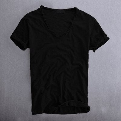 Ben | Męski basicowy T-shirt slim fit z dekoltem w serek