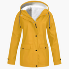 Dame vinter regnjakke med fleece-for – Vandtæt outdoor-jakke til kolde dage