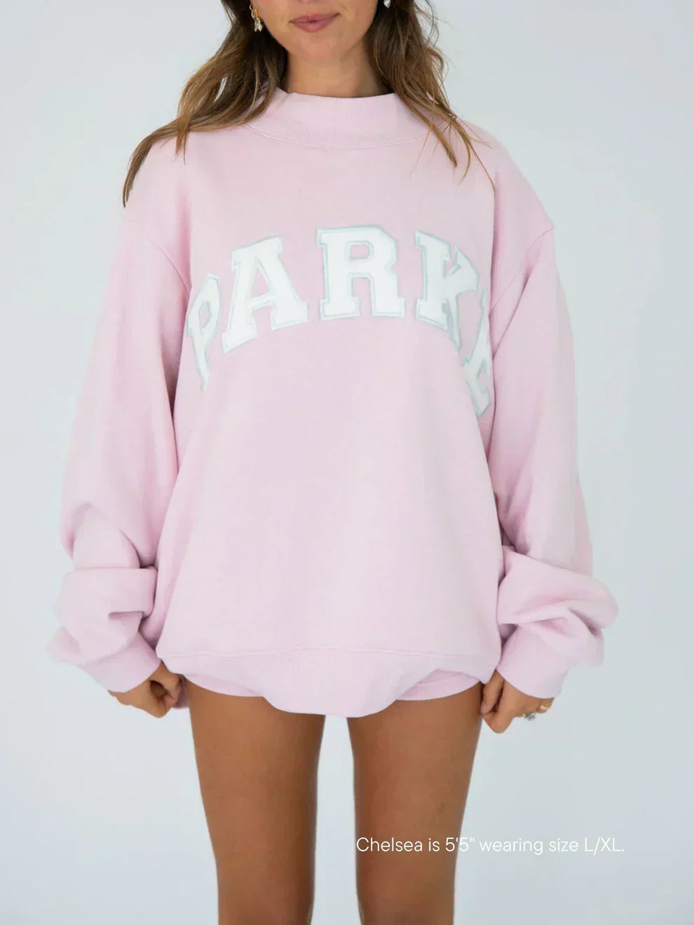 Kvinders Sweatshirt | Oversized Collegiate Chenille Bogstav Langærmet