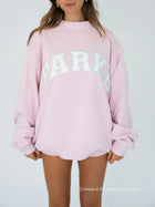 Kvinders Sweatshirt | Oversized Collegiate Chenille Bogstav Langærmet