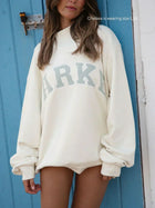 Kvinders Sweatshirt | Oversized Collegiate Chenille Bogstav Langærmet
