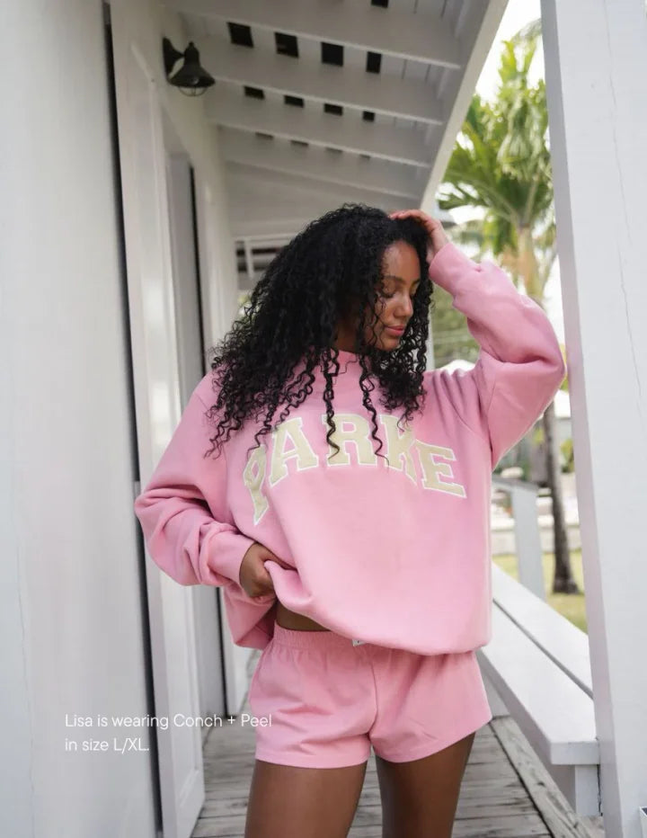 Kvinders Sweatshirt | Oversized Collegiate Chenille Bogstav Langærmet