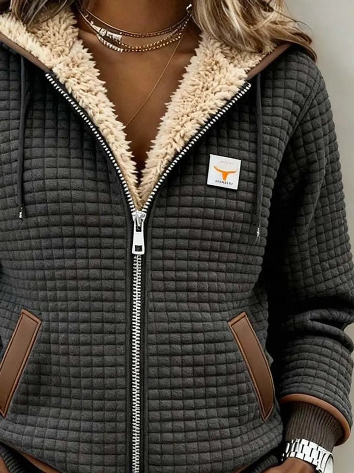 Lily | Dame Fleeceforet Steppjakke Sherpa Zip-Up Hoodie